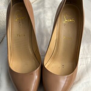 Nude Christian Louboutin platform stiletto heels, 39 1/2